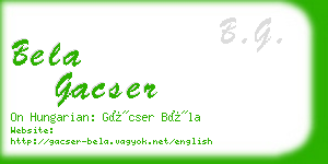 bela gacser business card